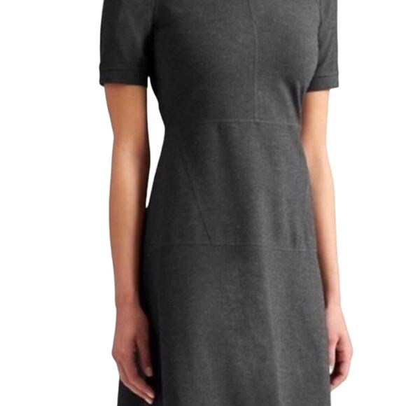 ATHLETA En Route Gray Textured Fit & Flare Eco-Friendly Ponte Dress - Picture 1 of 10